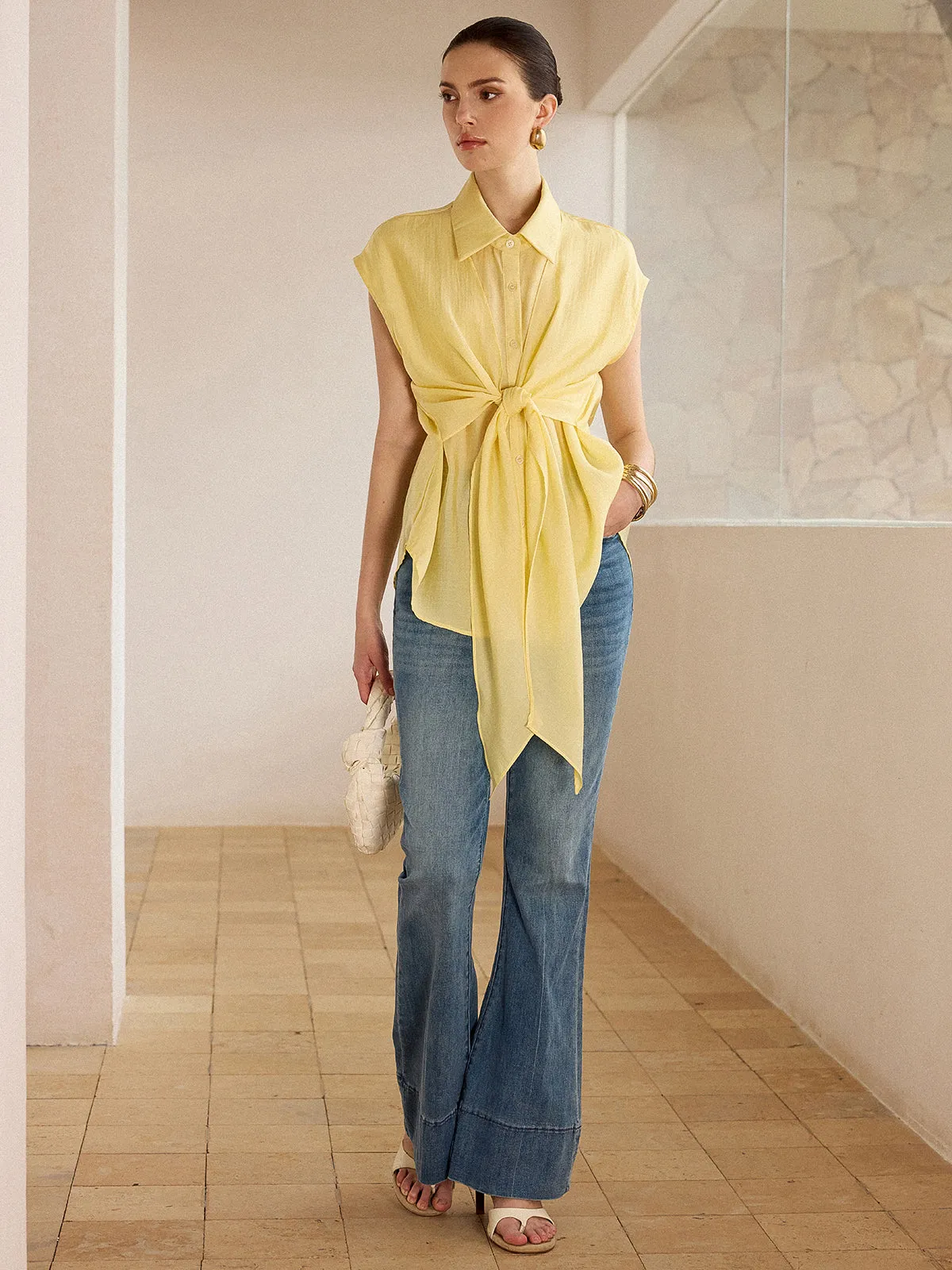 Sleeveless Tie-Front Blouse sold by COMMENSE product image thumbnail 3
