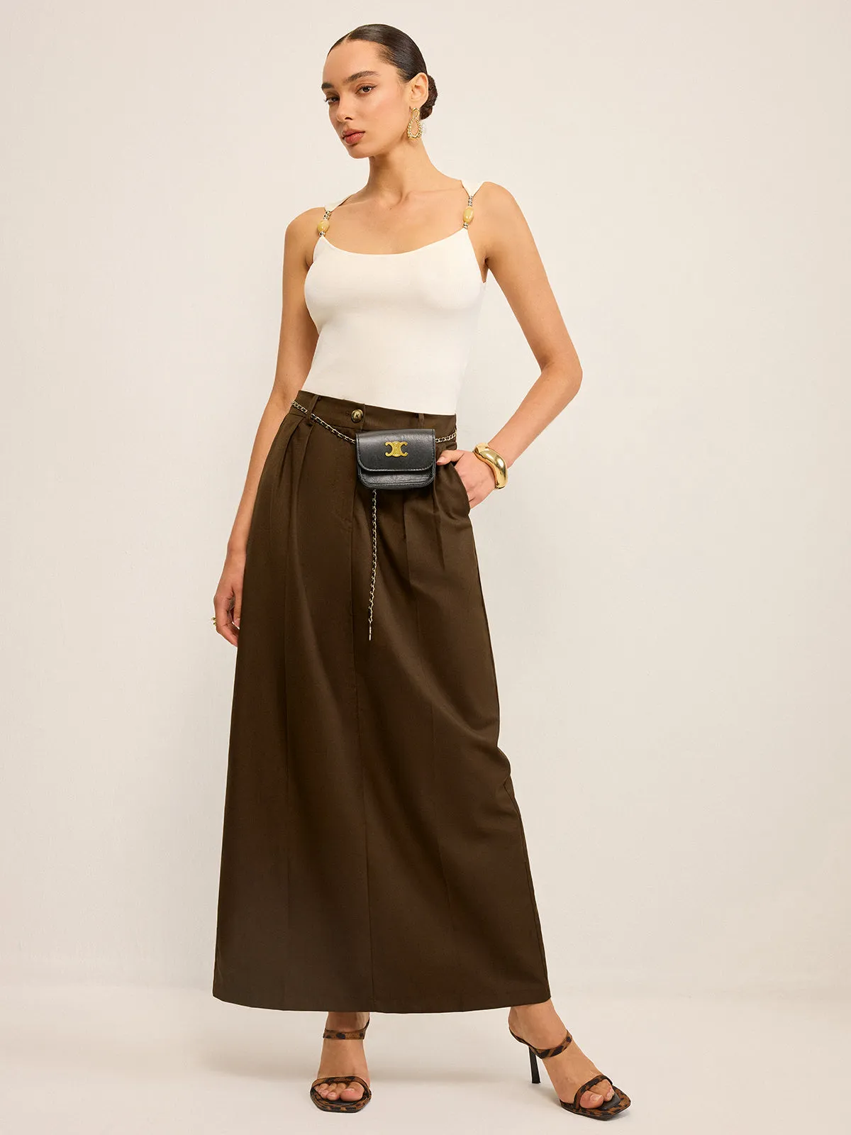 Pocketed High-Waisted Maxi Skirt sold by COMMENSE product image thumbnail 2