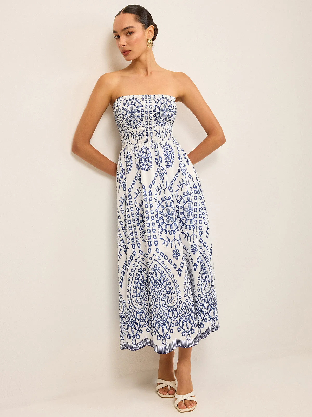 Strapless Boho Maxi Dress sold by COMMENSE