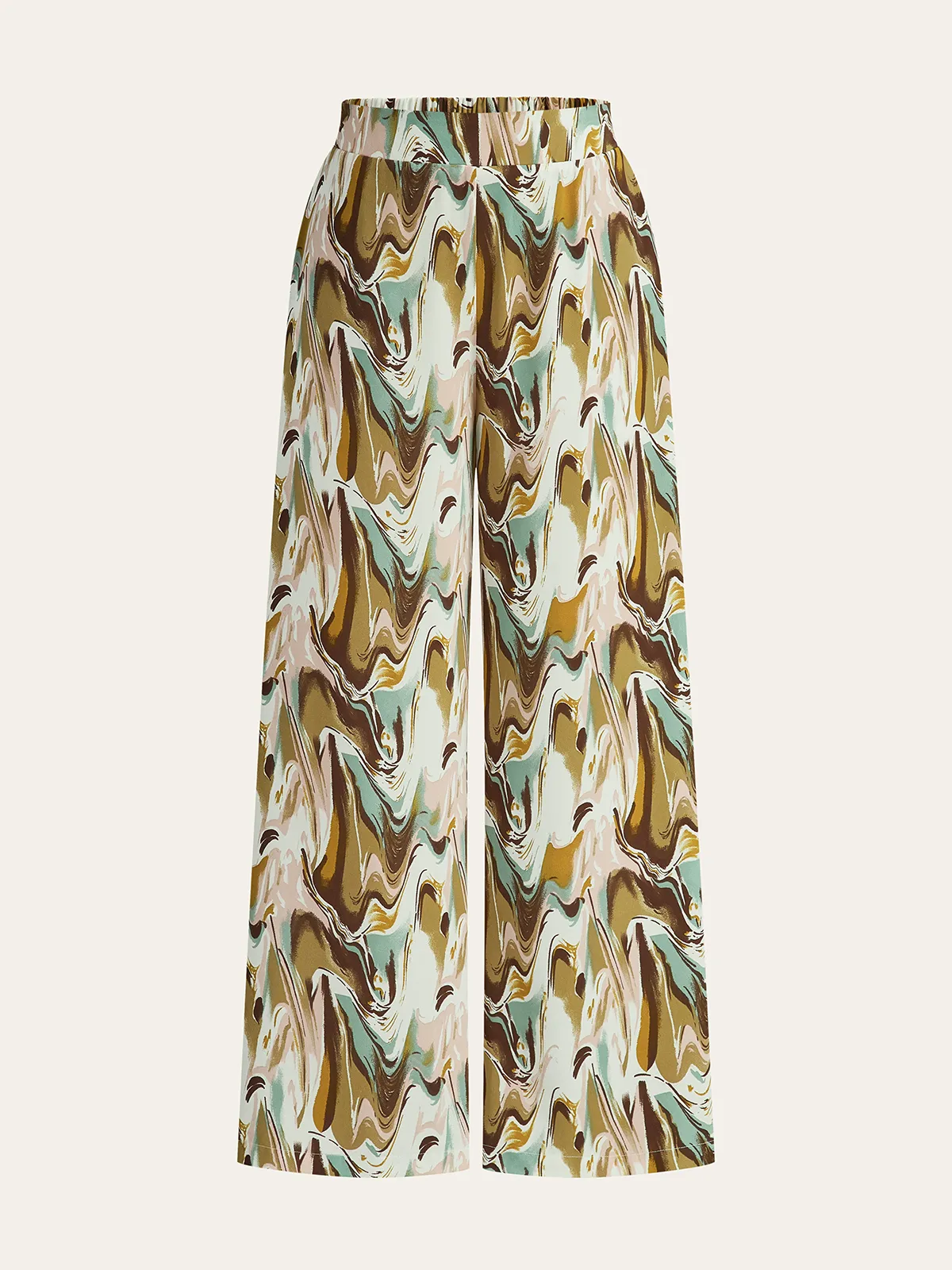 Abstract Print Wide-Leg Pants sold by COMMENSE