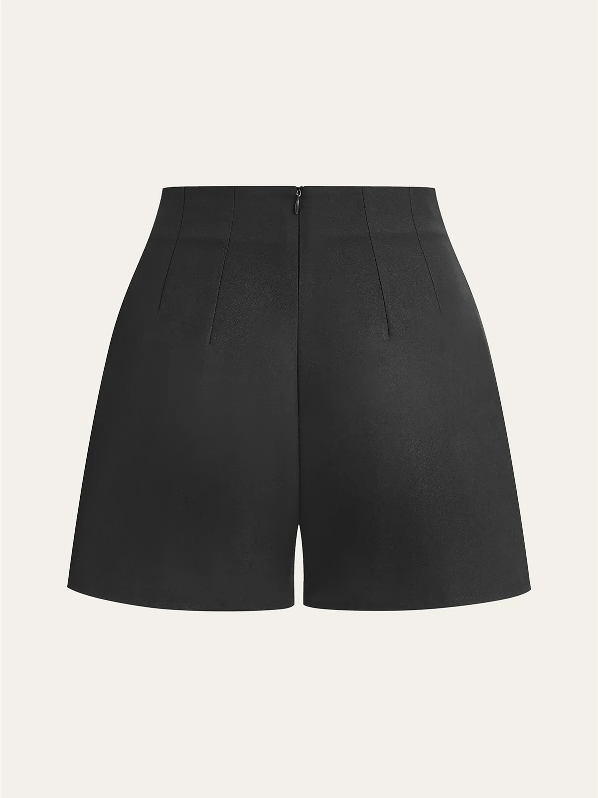 Mid-Waisted Pleated Shorts with Metal Button sold by COMMENSE product image thumbnail 2