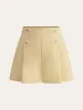 High-Waisted Button -Detail Wide-Leg Shorts sold by COMMENSE