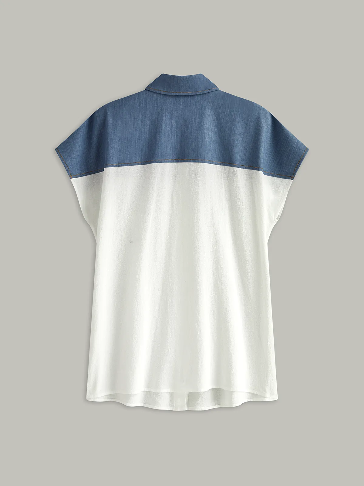 Color-Blocked Short-Sleeved Shirt sold by COMMENSE product image thumbnail 3