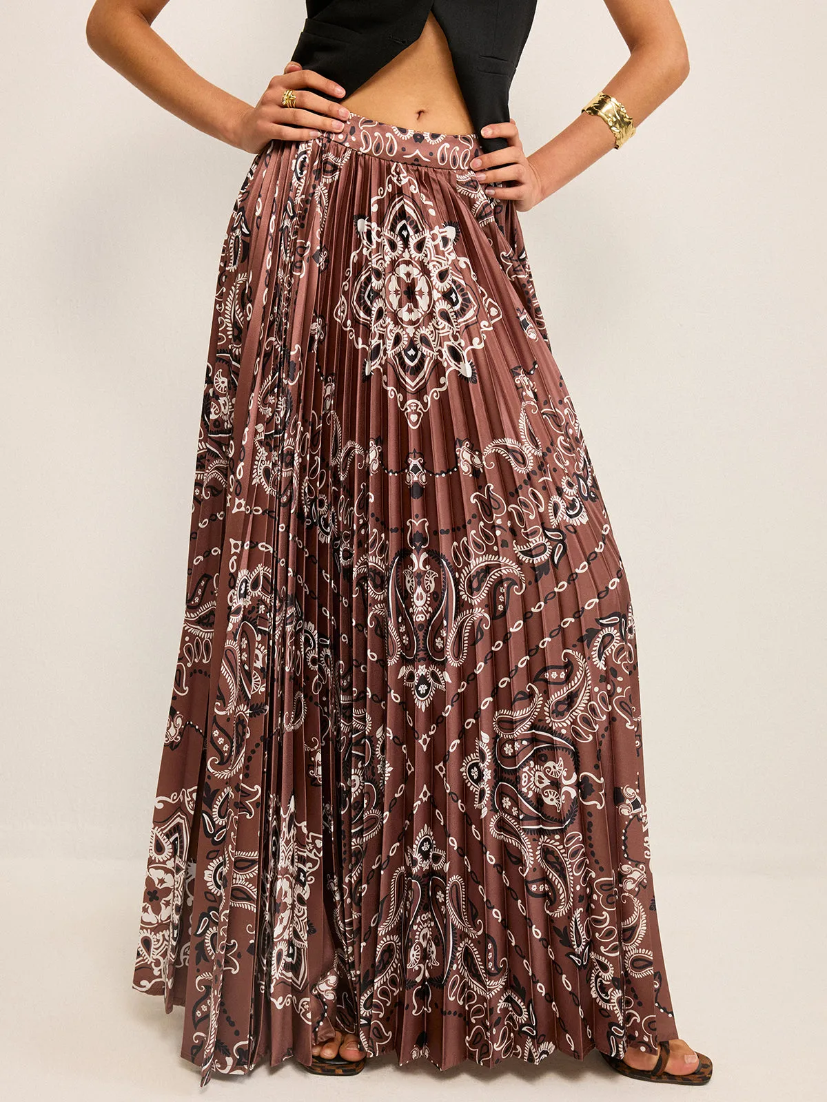 Boho Pleated Maxi Skir sold by COMMENSE product image thumbnail 2