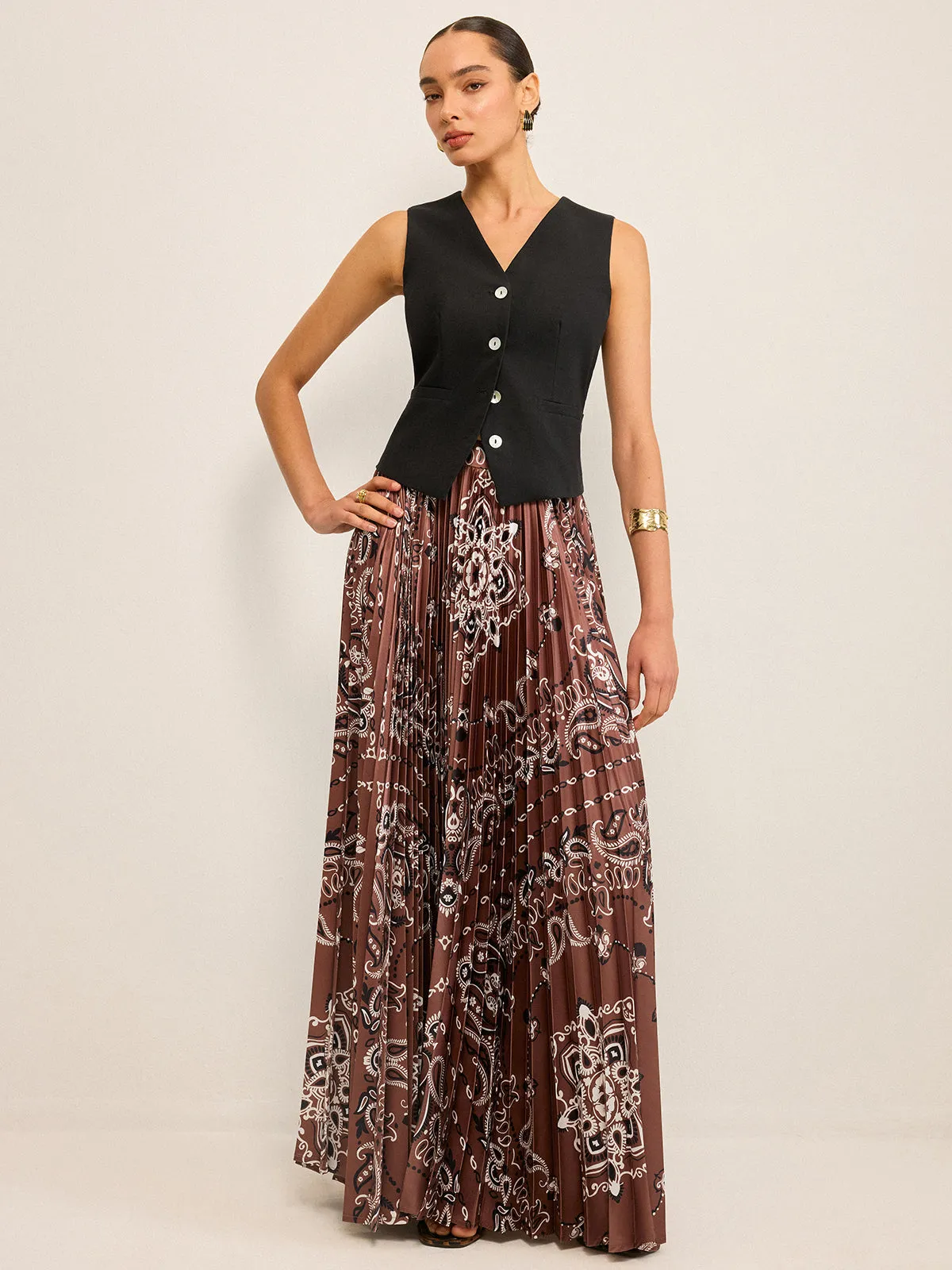 Boho Pleated Maxi Skir sold by COMMENSE product image thumbnail 5