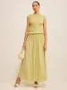 Reversible Pleated Linen Top with Ruffled Neckline sold by COMMENSE