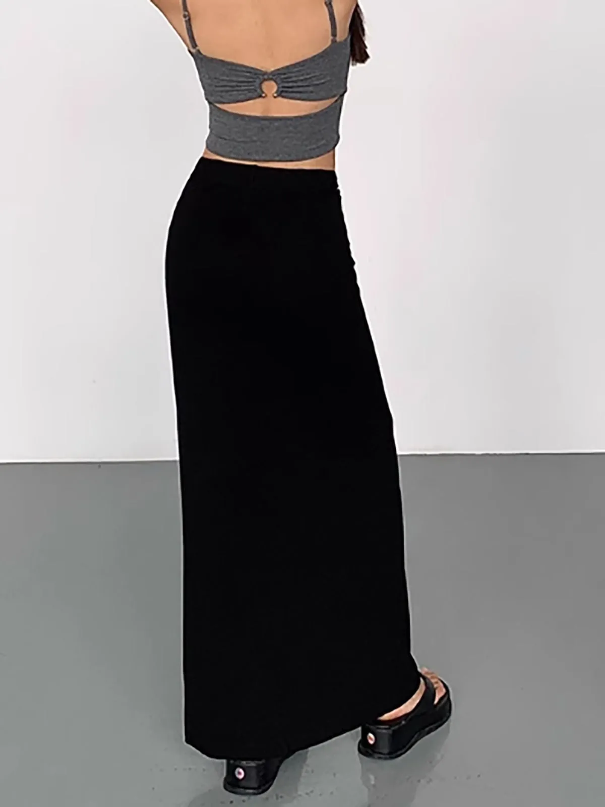 Twist Detail Split Maxi Skirt sold by COMMENSE product image thumbnail 5