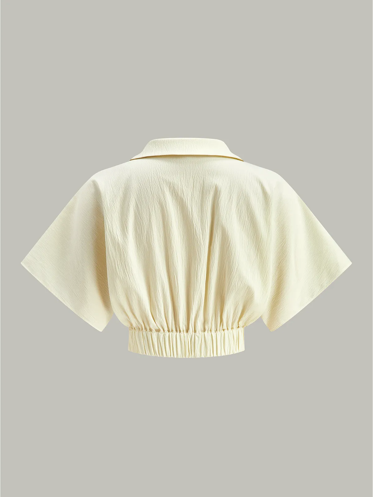 Ruched Short Sleeve Collared Top sold by COMMENSE product image thumbnail 2