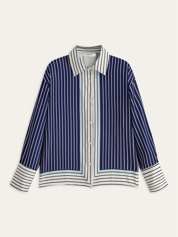 Asymmetrical Stripe Shirt sold by COMMENSE