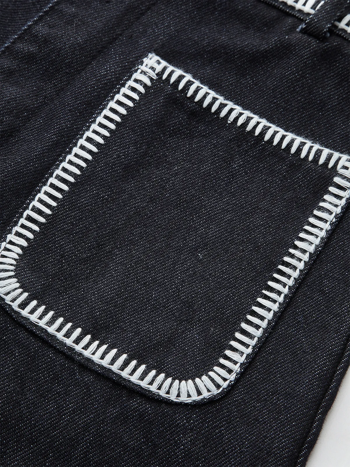 Contrast Trim Denim Shorts sold by COMMENSE product image thumbnail 3