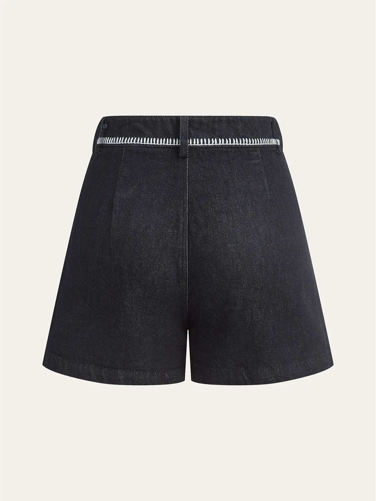 Contrast Trim Denim Shorts sold by COMMENSE product image thumbnail 2