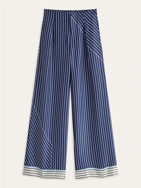 Asymmetrical Stripe Pants sold by COMMENSE