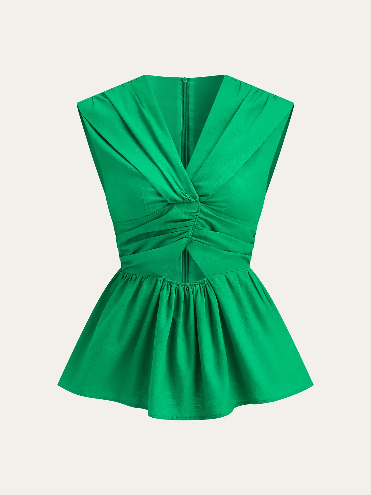 Twisted Peplum Tank-Top sold by COMMENSE