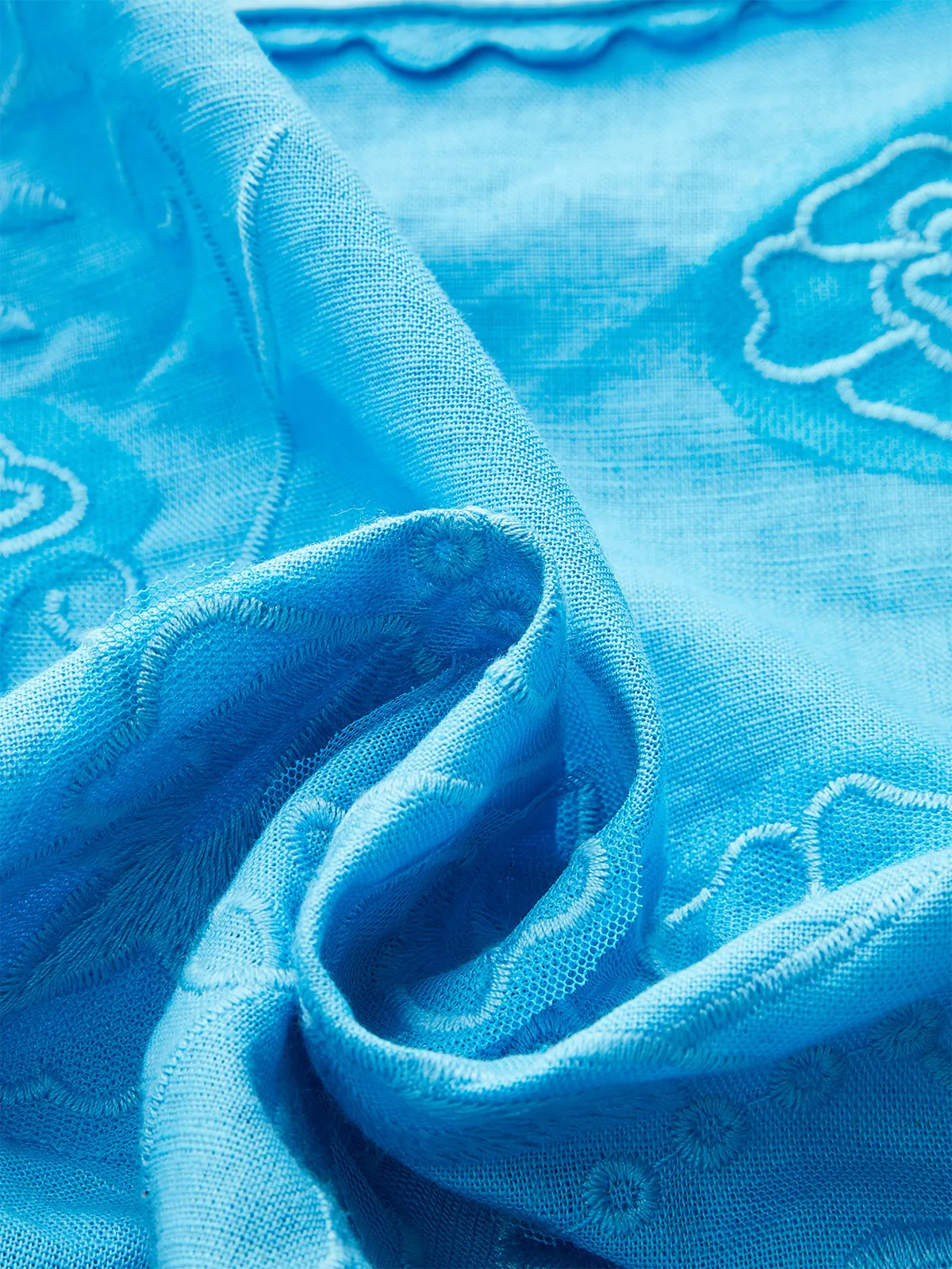 Tie-detail Floral Embroidery Top sold by COMMENSE product image thumbnail 5