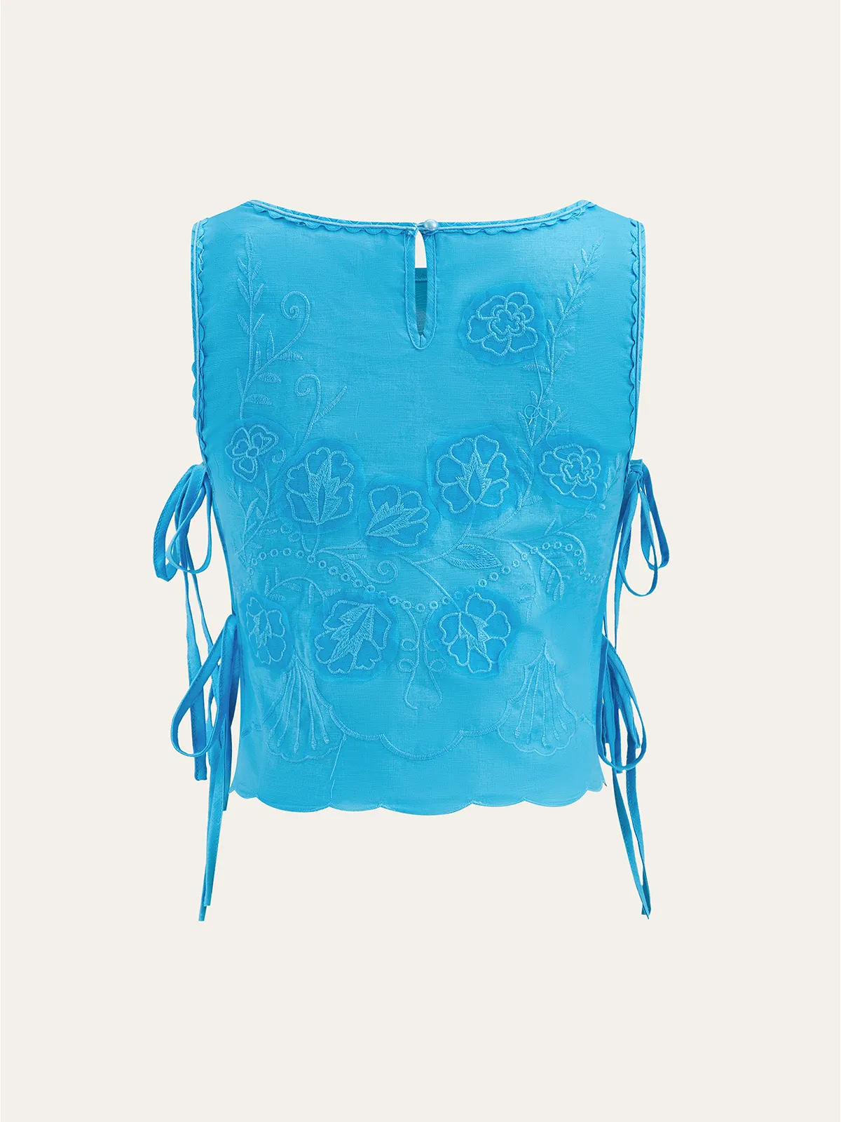 Tie-detail Floral Embroidery Top sold by COMMENSE product image thumbnail 3