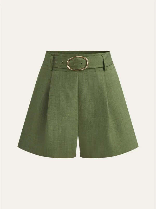 Belted Pocket Shorts sold by COMMENSE
