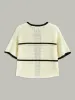 Contrast Trim Starfish Button Knitted Top sold by COMMENSE