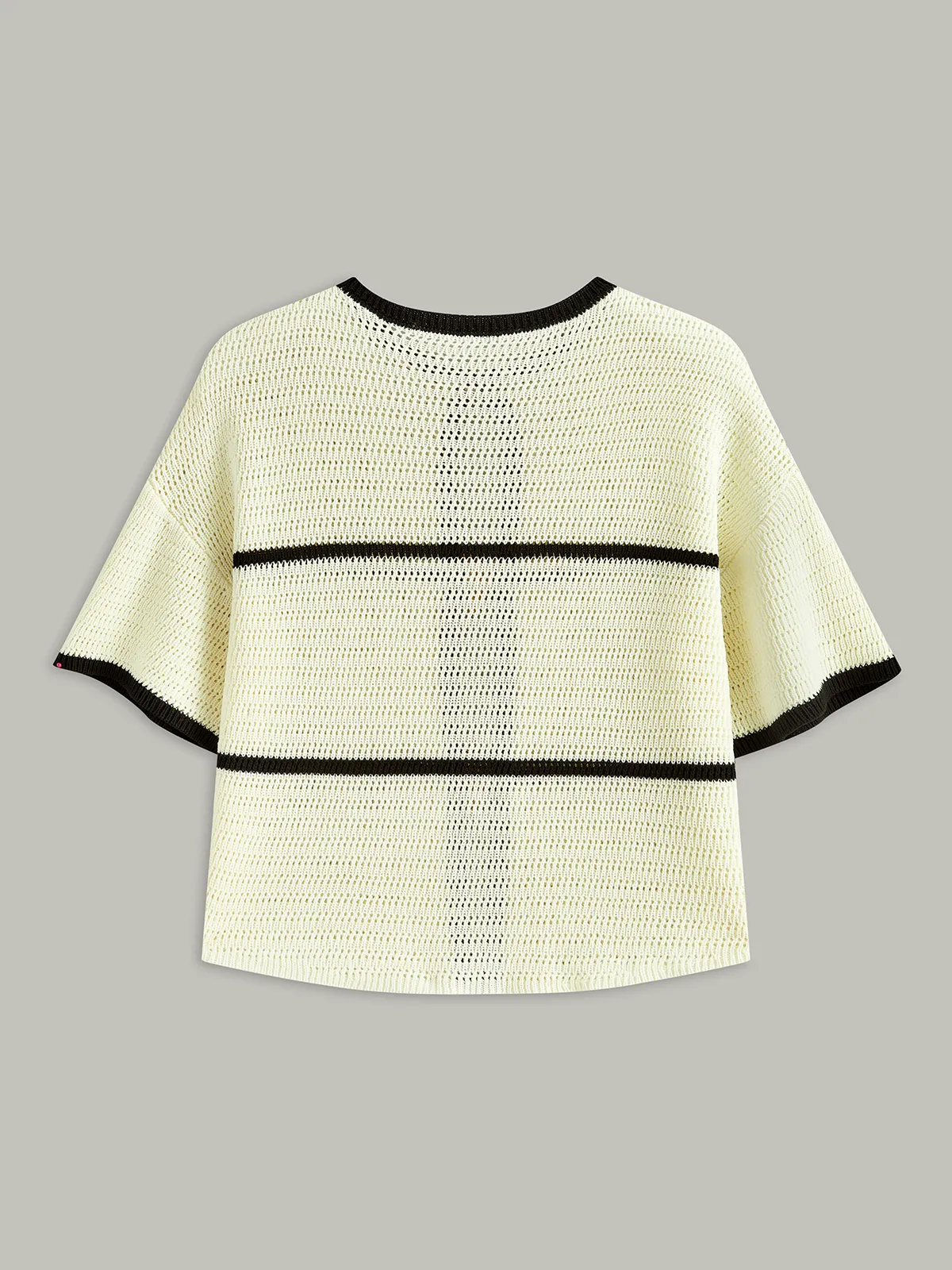 Contrast Trim Starfish Button Knitted Top sold by COMMENSE product image thumbnail 3