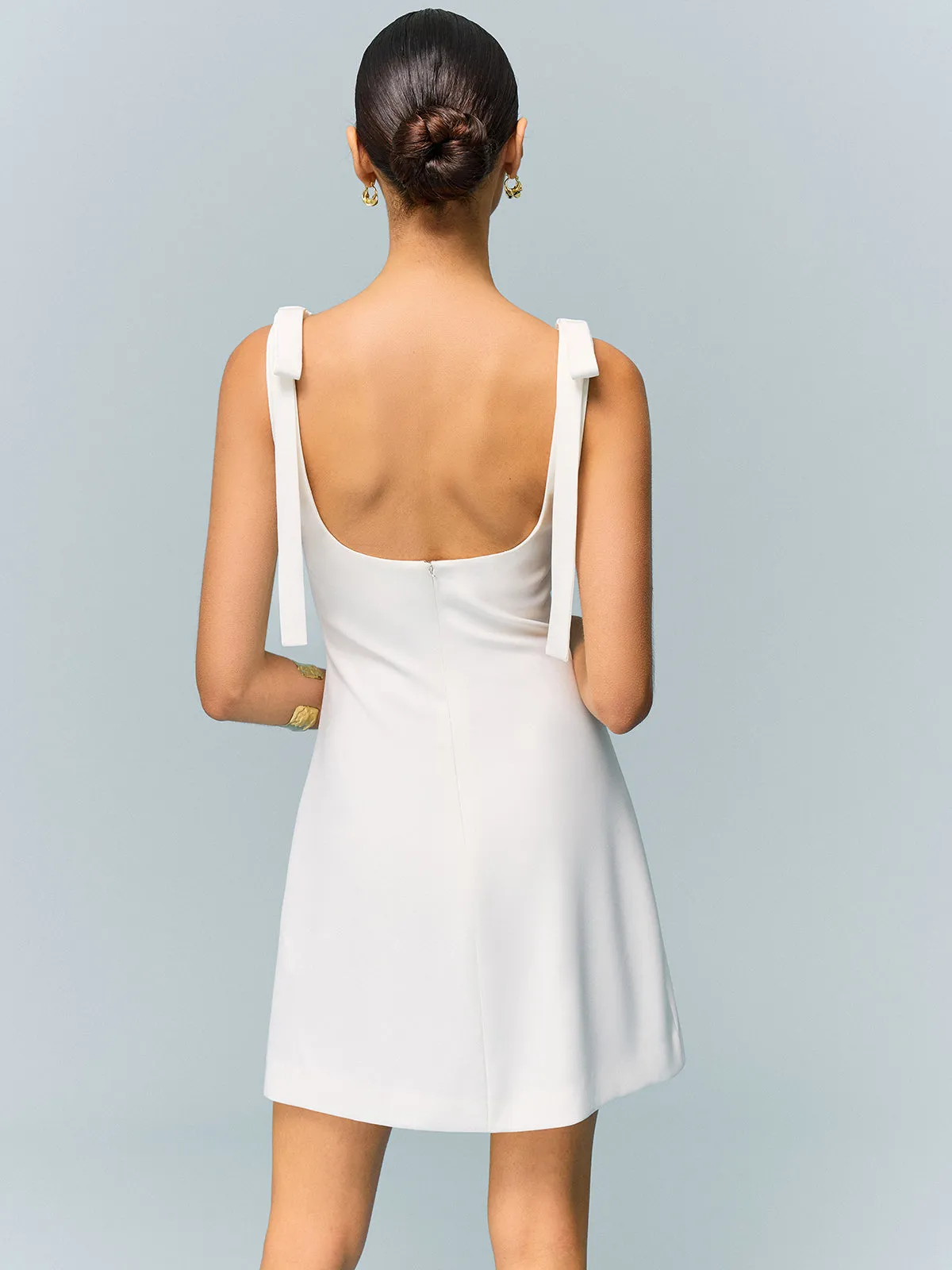Bow-Strap Backless Mini Dress sold by COMMENSE product image thumbnail 2