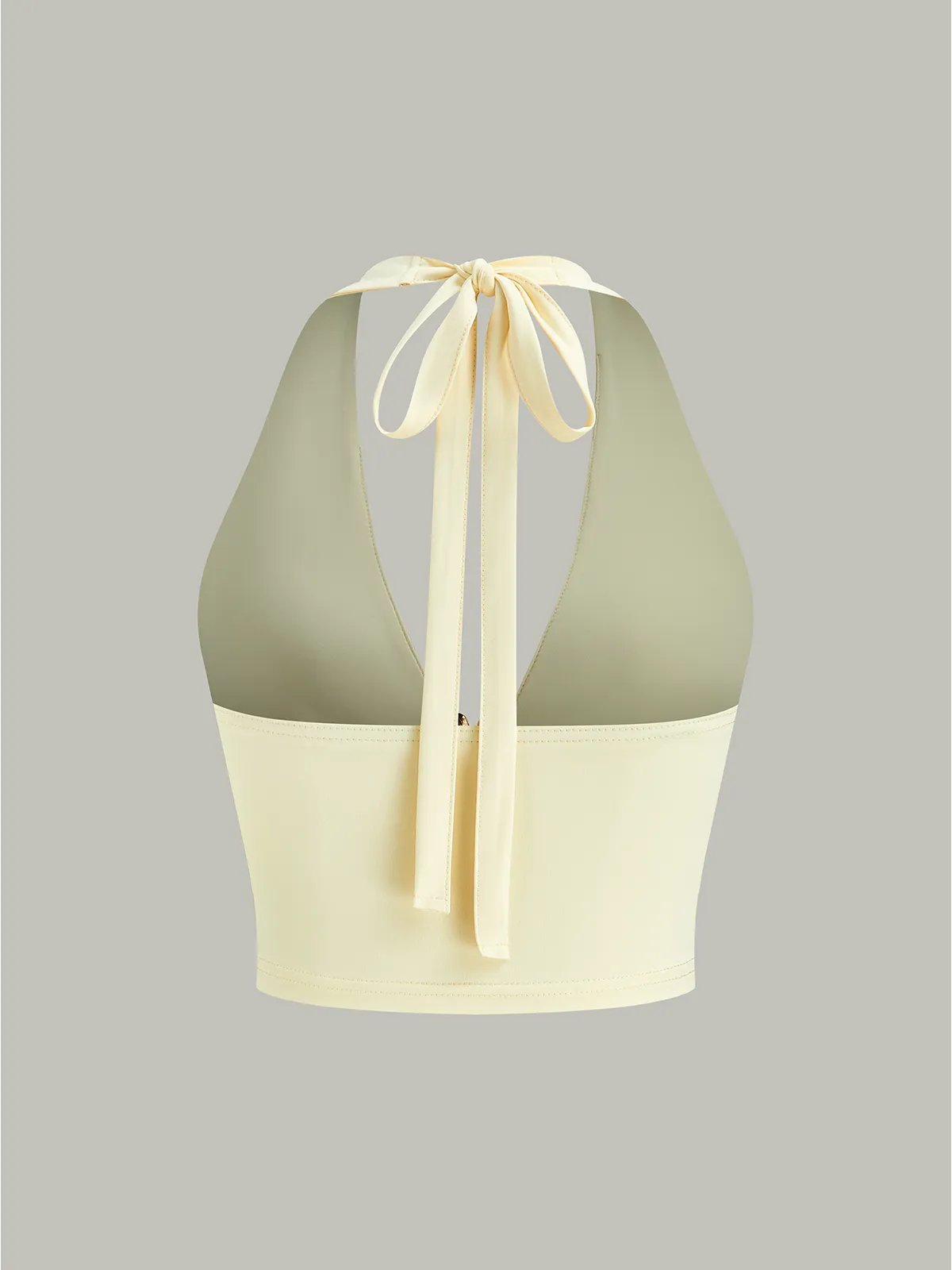 Halter Neck Crop Top and Mesh Paneled Skirt Set sold by COMMENSE product image thumbnail 4