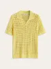 Openwork Knit Polo Top sold by COMMENSE