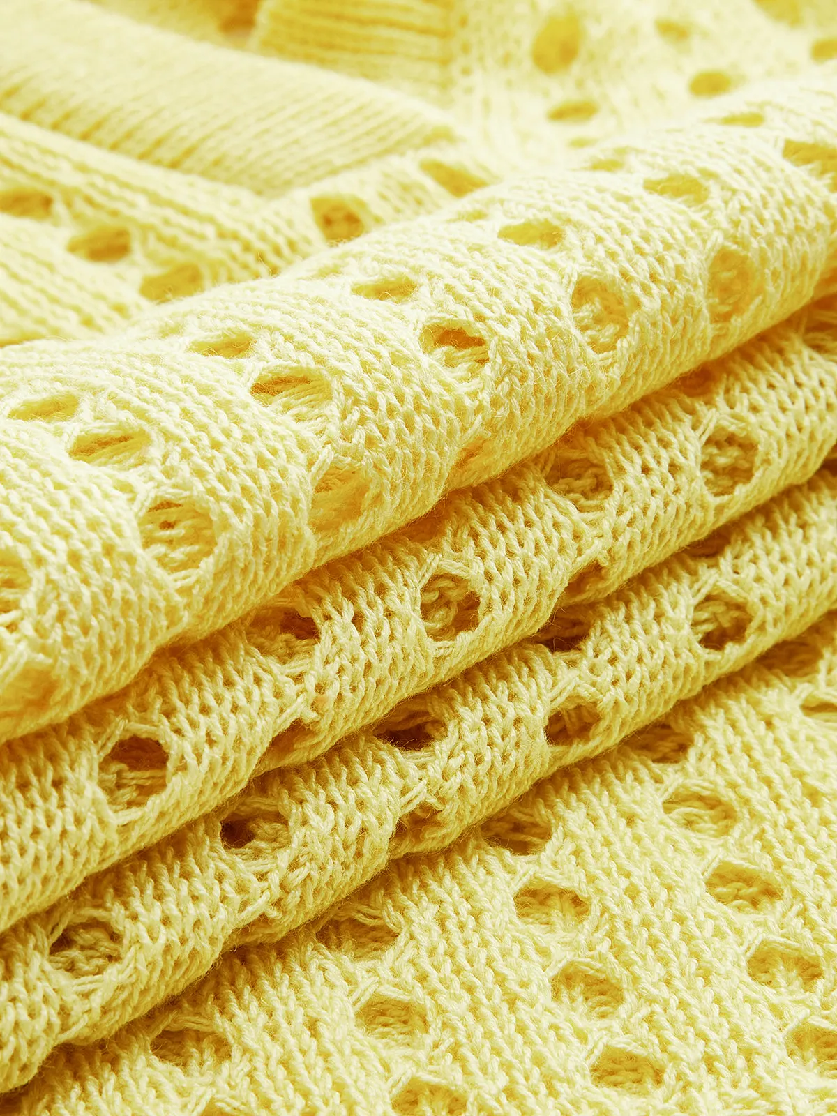 Openwork Knit Polo Top sold by COMMENSE product image thumbnail 2