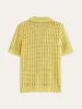 Openwork Knit Polo Top sold by COMMENSE