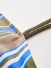 Color-Block Striped Bikini Top sold by COMMENSE