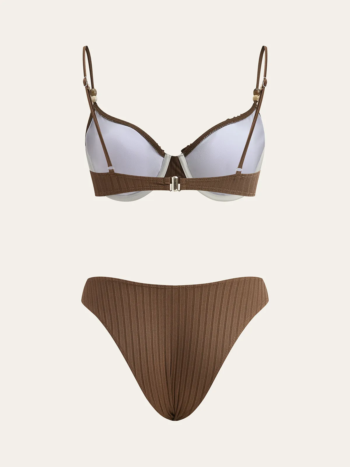 Ribbed Bikini Set with Ruffled Detailing sold by COMMENSE product image thumbnail 2