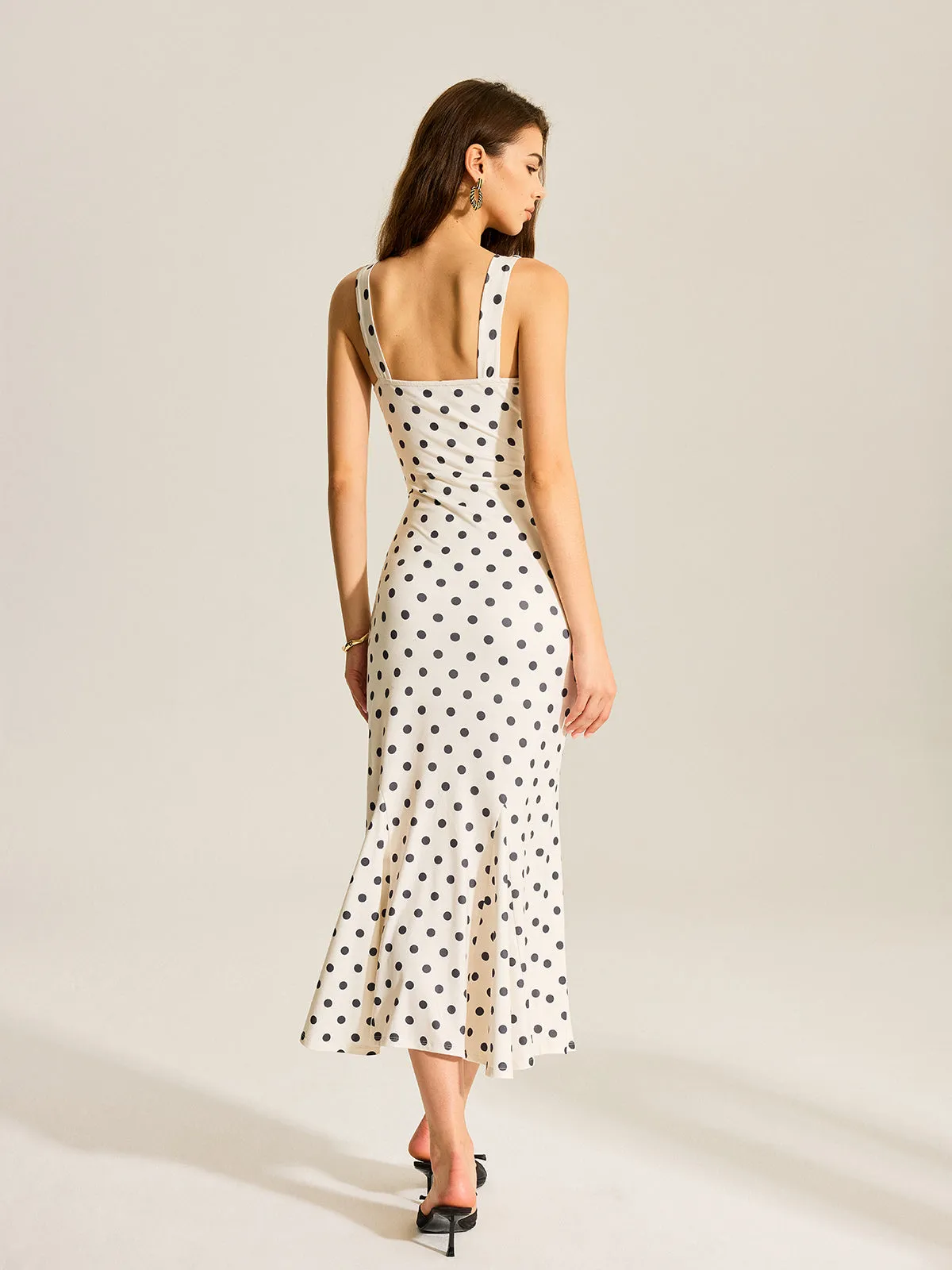 Polka Dot Two-Piece Maxi Dress with Lace Camisole sold by COMMENSE product image thumbnail 2