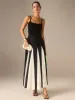 Color-Blocked Midi Skirt with Insert Panels sold by COMMENSE