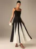 Color-Blocked Midi Skirt with Insert Panels sold by COMMENSE