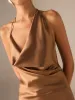 Satin Halter-Neck Backless Maxi Dress sold by COMMENSE