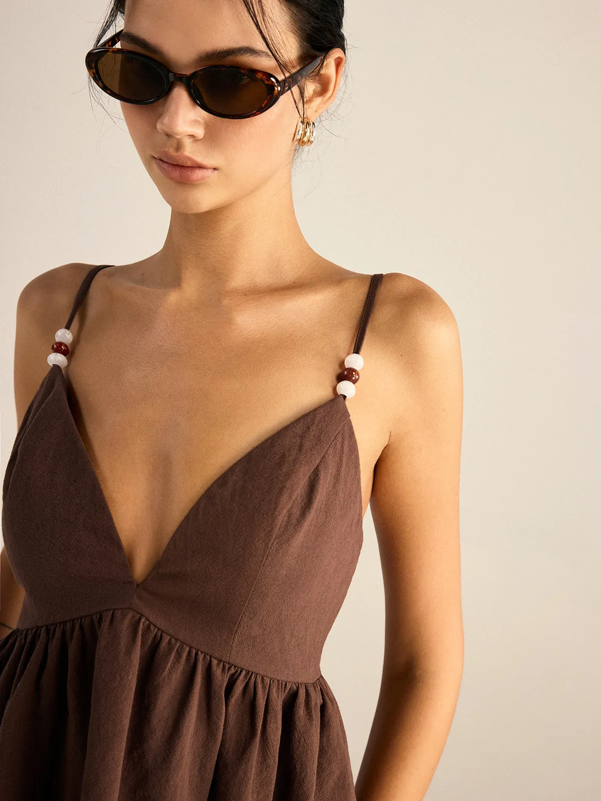 Cotton Peplum Beaded Straps Top and Pants set sold by COMMENSE product image thumbnail 4