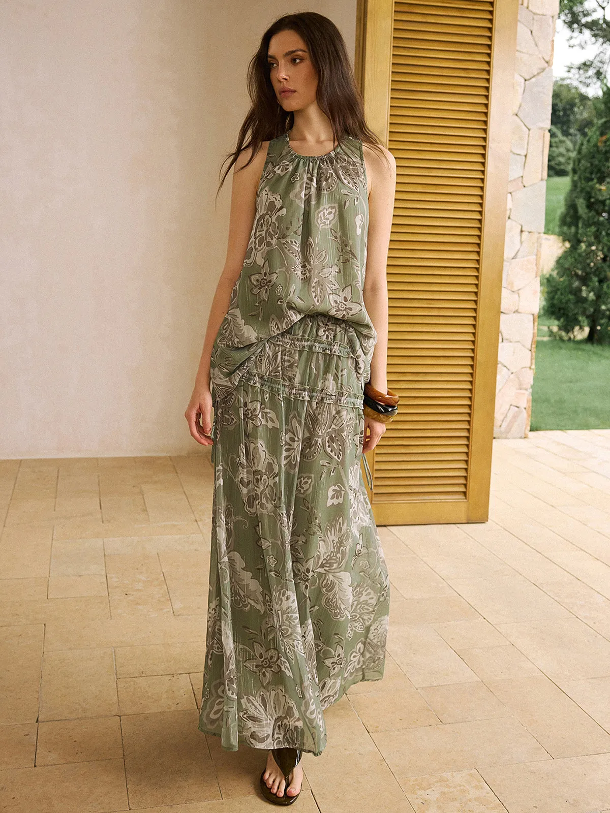 Boho Print Chiffon Halter Neck Top sold by COMMENSE product image thumbnail 3