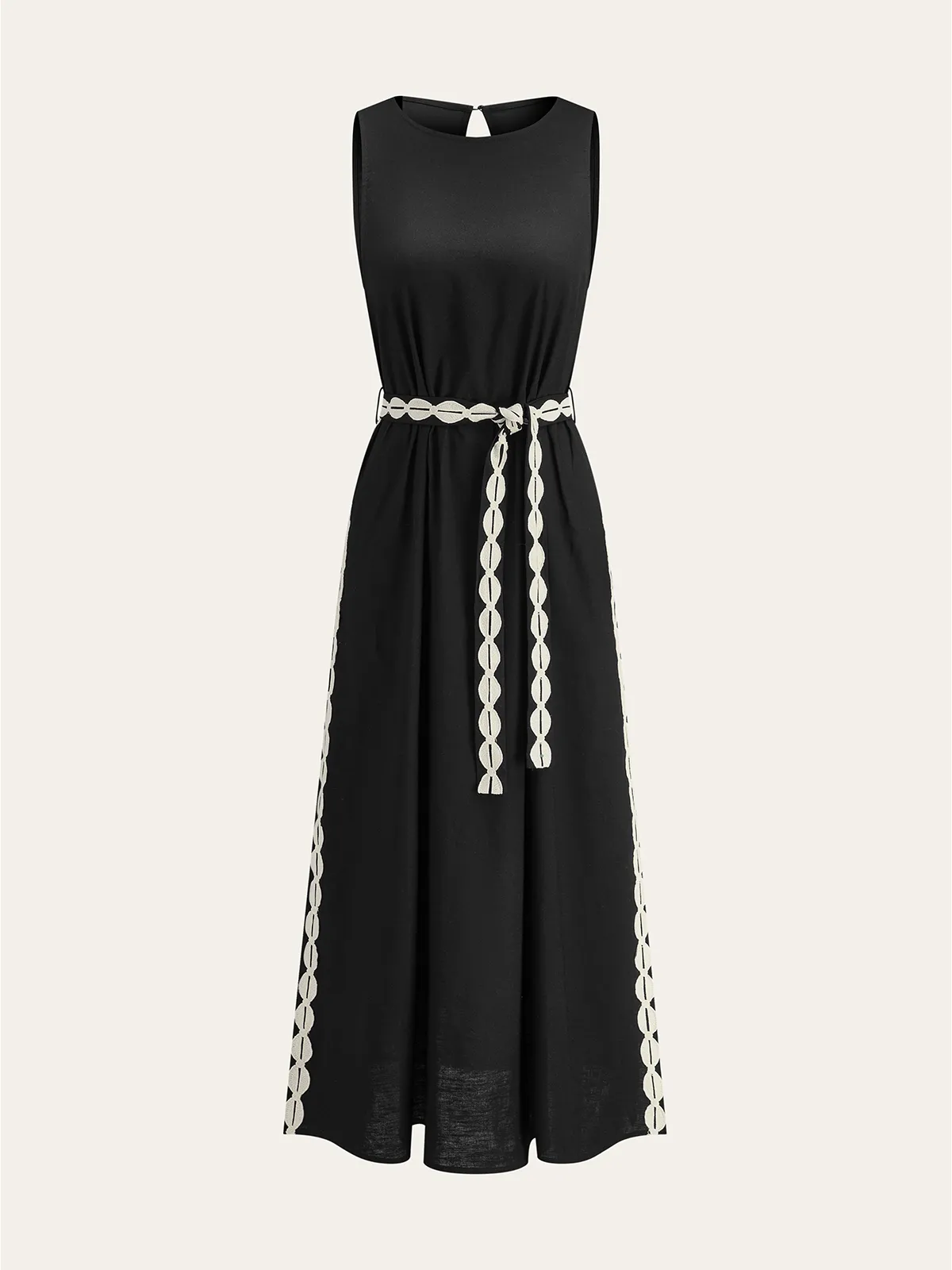 Contrast Trim Maxi Dress sold by COMMENSE