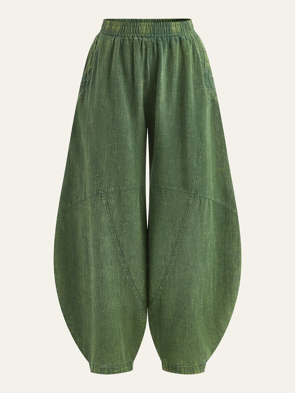 Distressed Paneled Loose Lantern Pants sold by COMMENSE