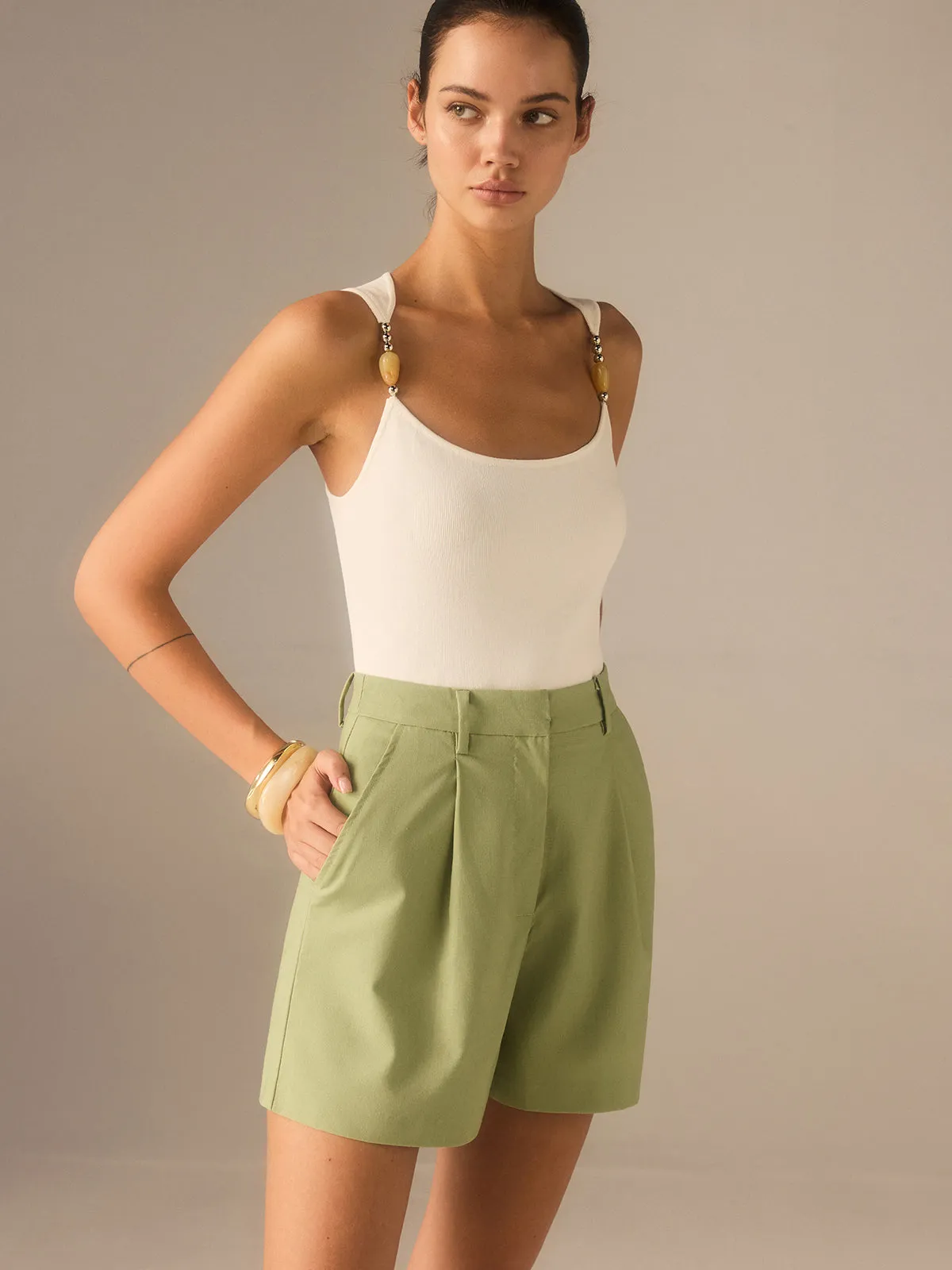 Linen & Cotton Pocketed Shorts sold by COMMENSE product image thumbnail 4
