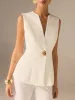 Single Button V-Neck Vest sold by COMMENSE