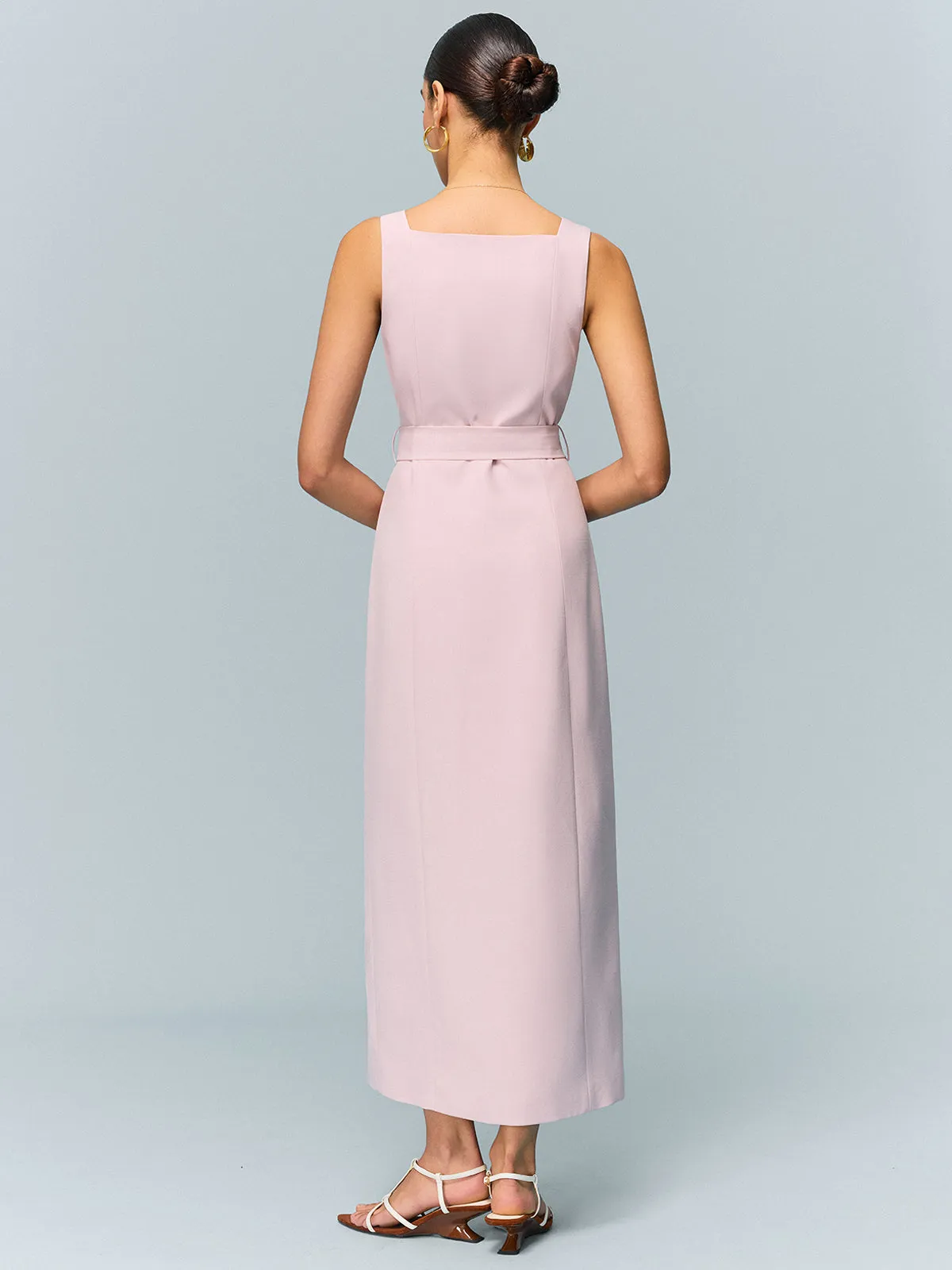 Belted Button-Front Maxi Dress sold by COMMENSE product image thumbnail 5