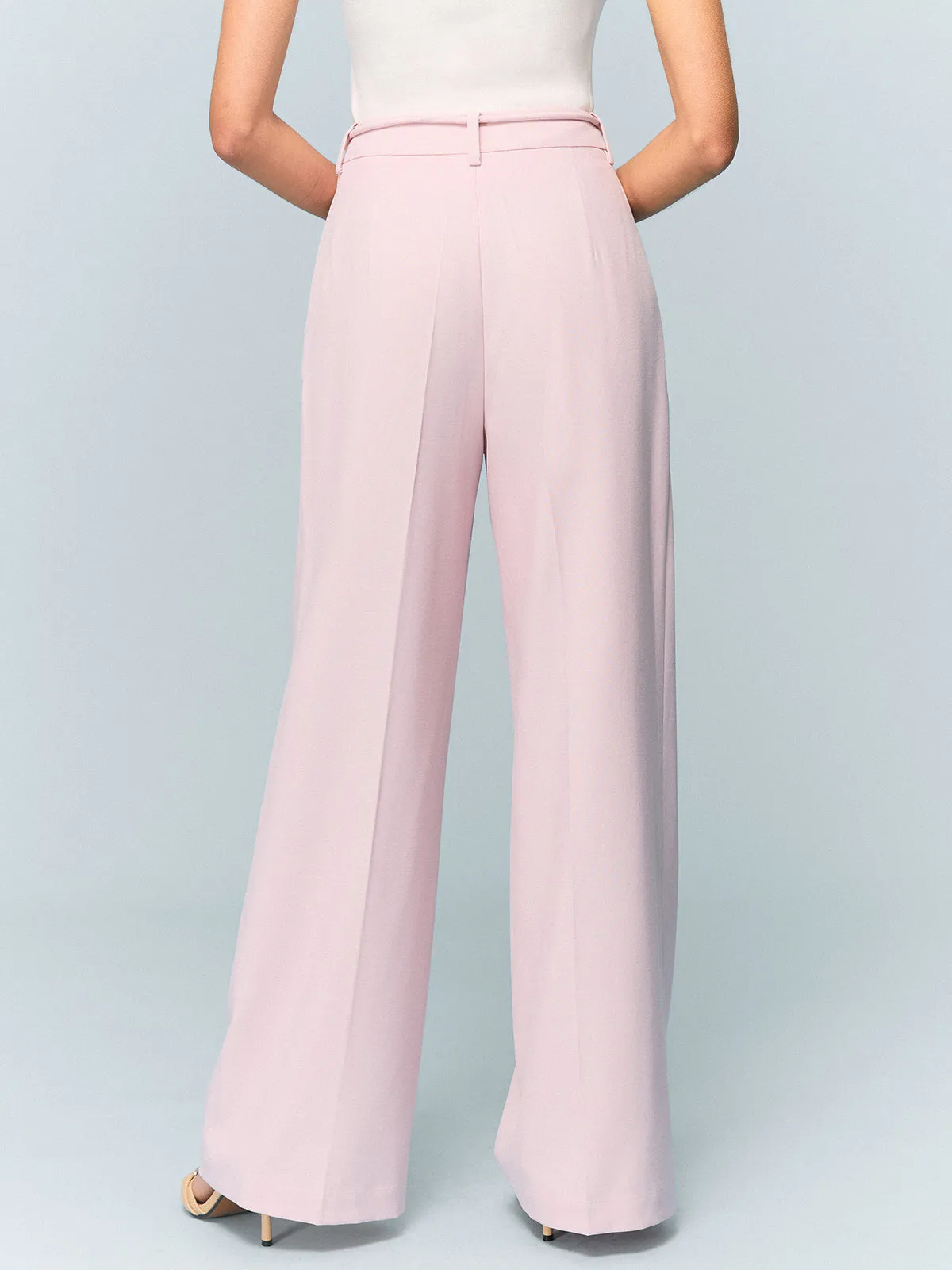 Mid-Waisted Wide-Leg Pants with Tie Detail sold by COMMENSE product image thumbnail 4