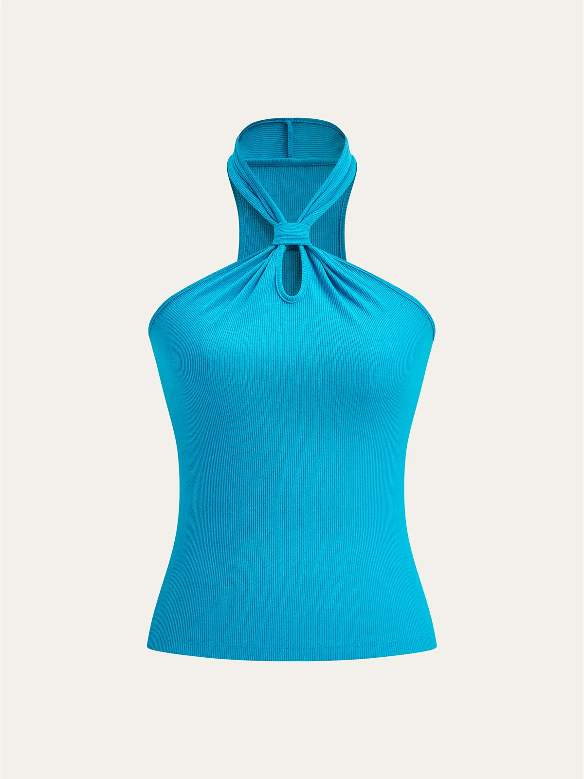 Ribbed Halter Neck Knot Top sold by COMMENSE product image thumbnail 2