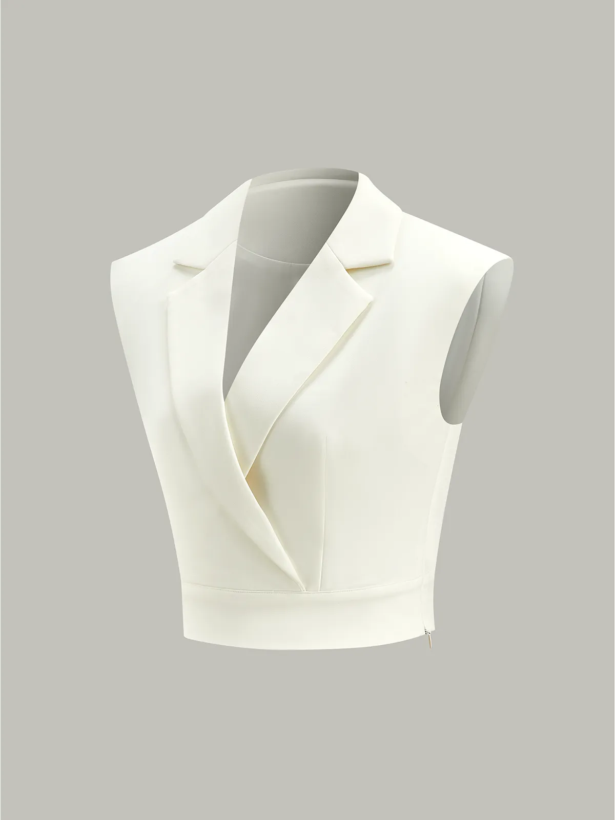 Cropped Wide-Shoulder Waist-Cinching Blazer Vest sold by COMMENSE product image thumbnail 2