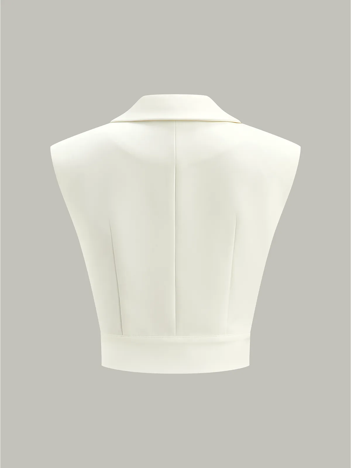 Cropped Wide-Shoulder Waist-Cinching Blazer Vest sold by COMMENSE product image thumbnail 3