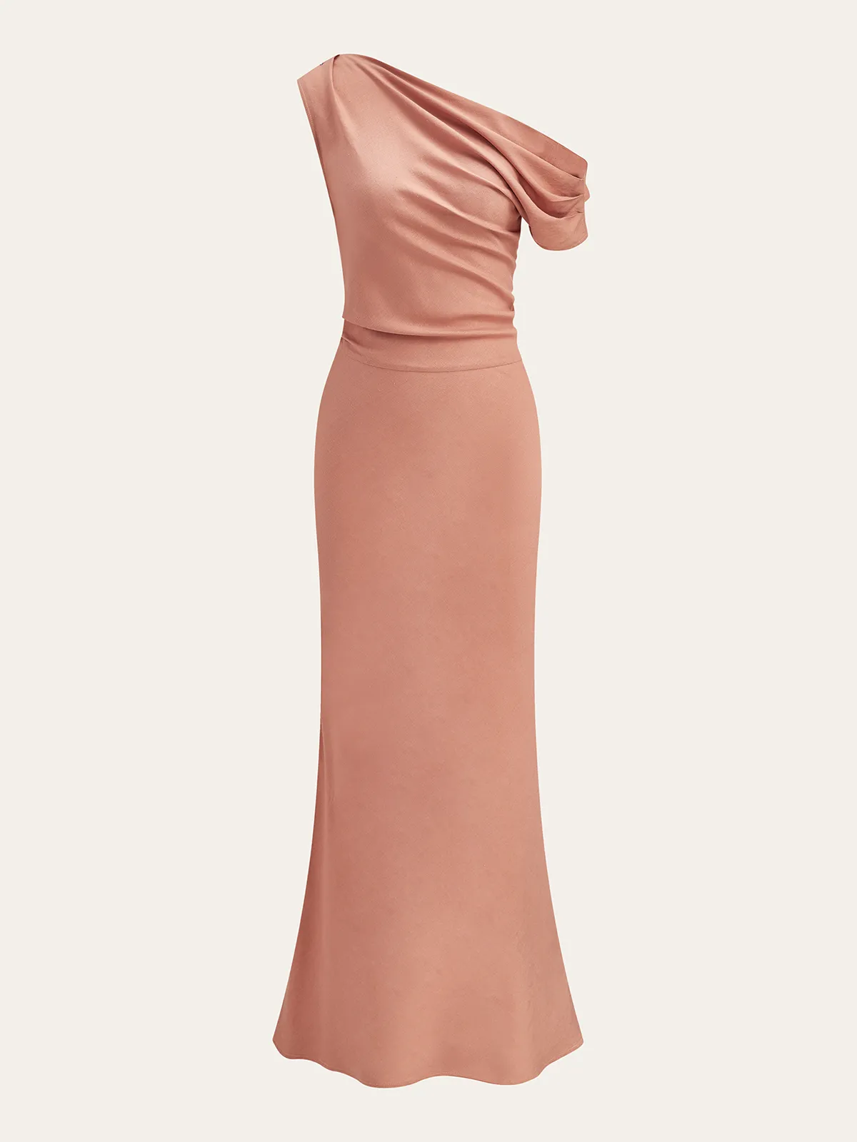 One-Shoulder Draped Maxi Dress sold by COMMENSE