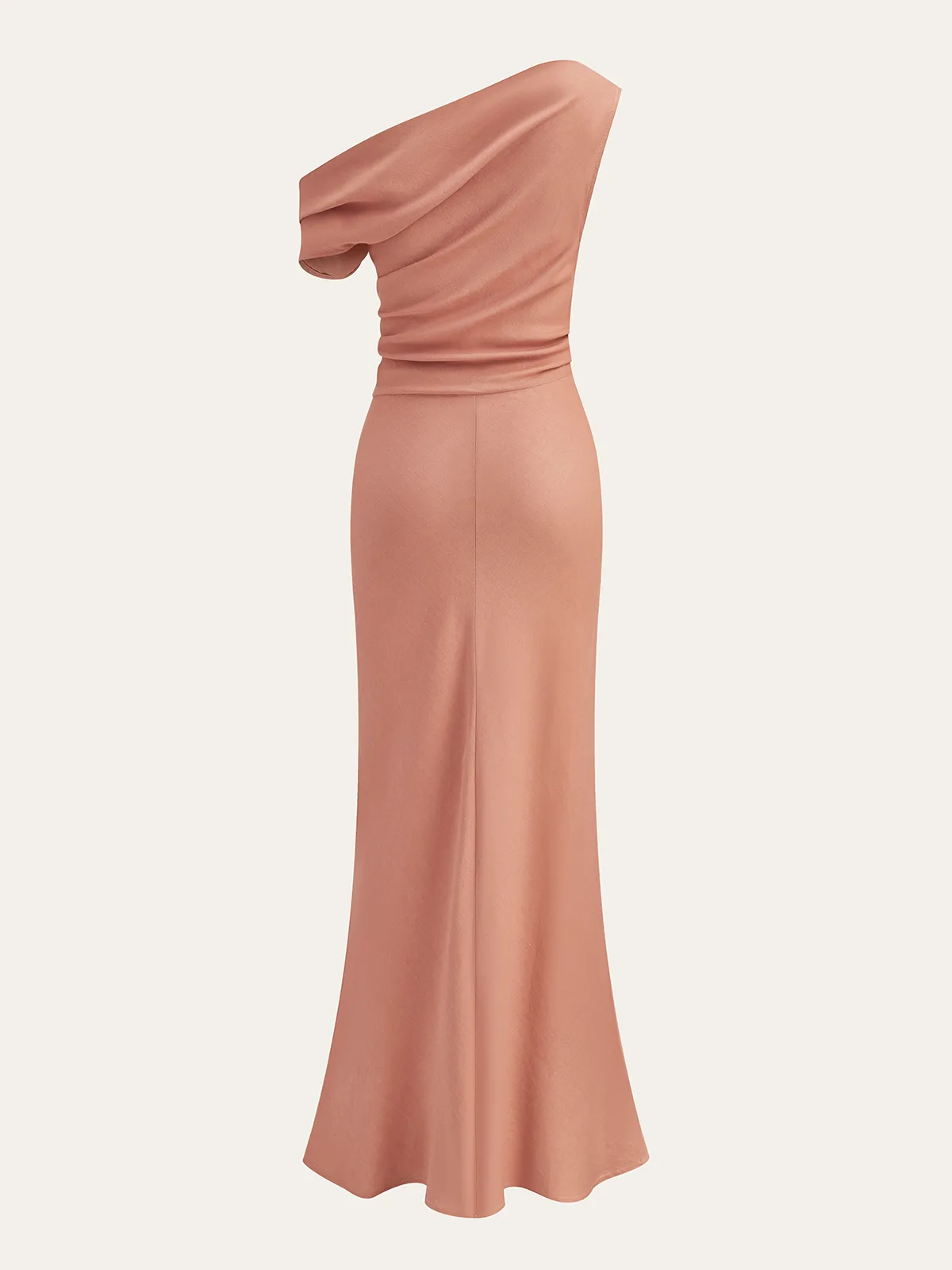 One-Shoulder Draped Maxi Dress sold by COMMENSE product image thumbnail 2