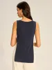Ribbed Sleeveless Top with Side Slit sold by COMMENSE