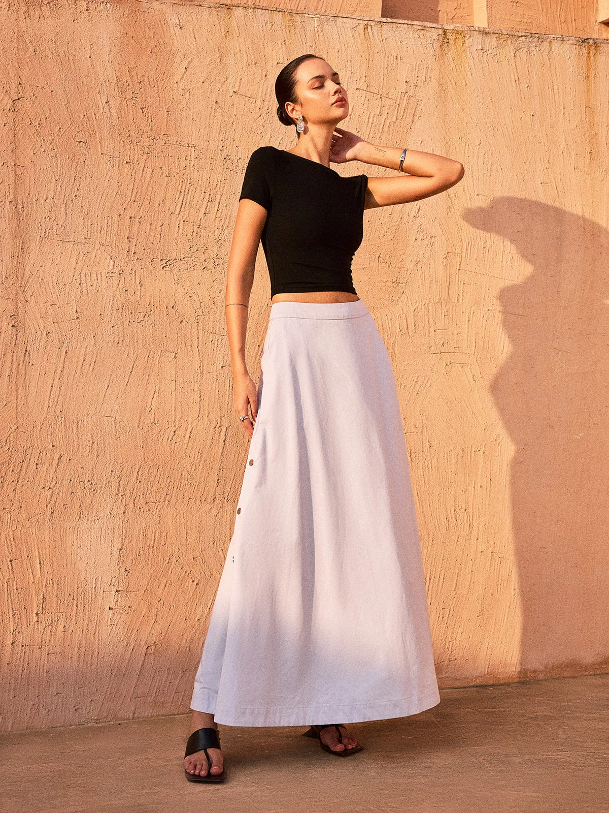 Button-Down Maxi Skirt sold by COMMENSE product image thumbnail 2