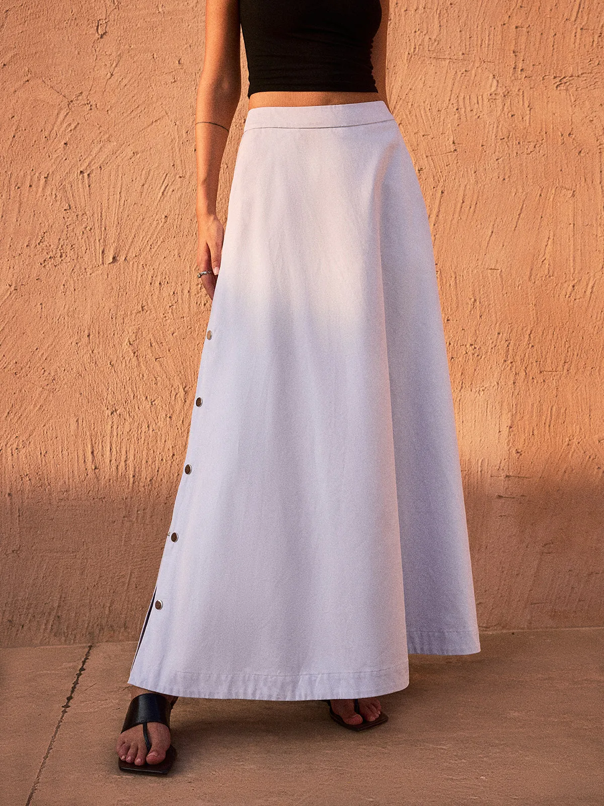 Button-Down Maxi Skirt sold by COMMENSE product image thumbnail 5