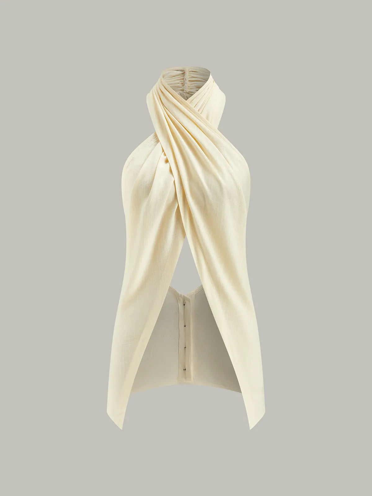 Semi-Sheer Cross-Halter Neck Wrap Top sold by COMMENSE product image thumbnail 2